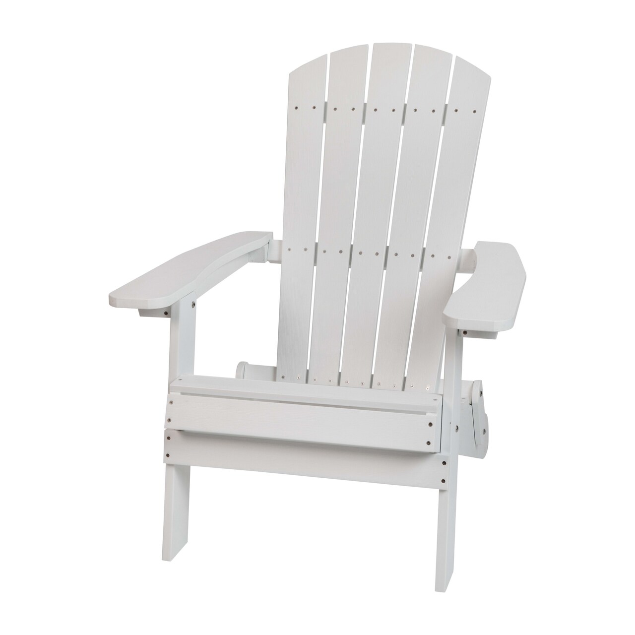Merrick Lane Riviera Poly Resin Folding Adirondack Lounge Chair - All-Weather Indoor/Outdoor Patio Chair
